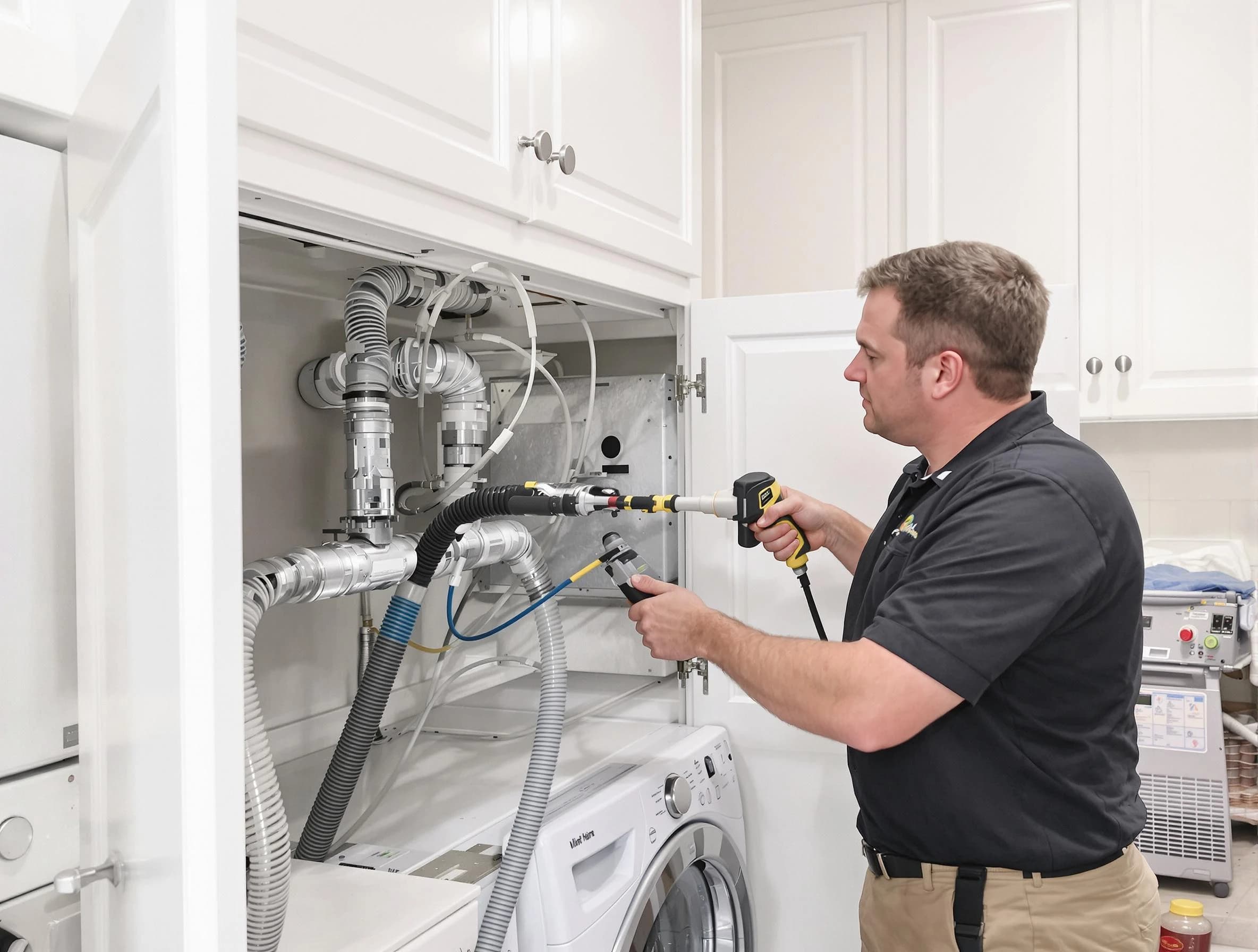 Powder Springs Dryer Vent Cleaning professional removing severe blockage from a clogged dryer vent in Powder Springs