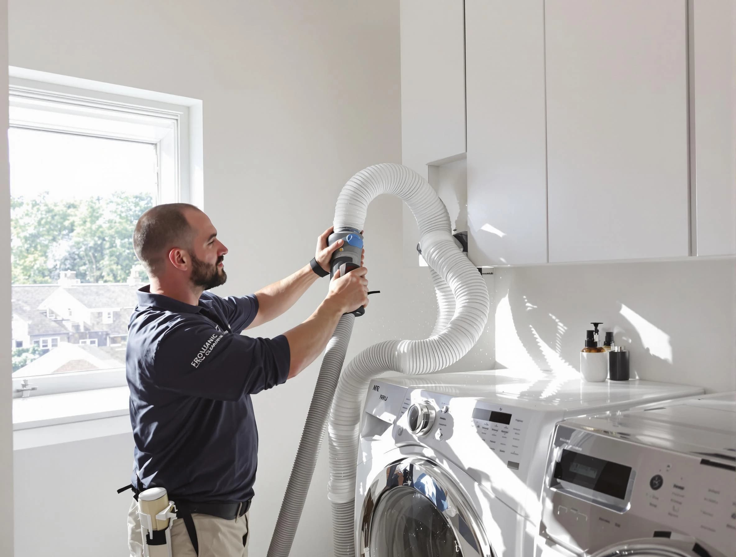 Certified Powder Springs Dryer Vent Cleaning technician performing dryer vent cleaning in Powder Springs