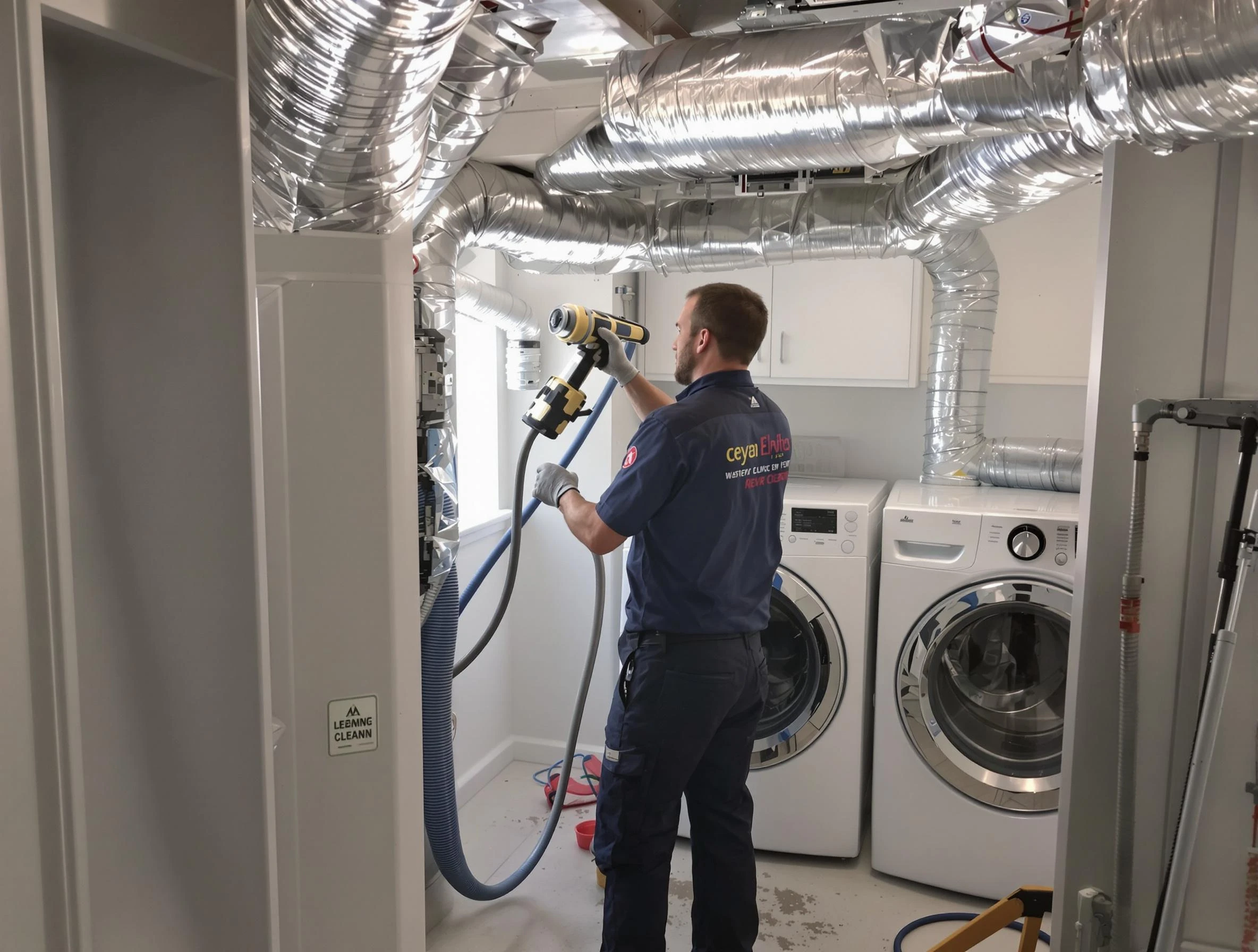 Powder Springs Dryer Vent Cleaning specialist using advanced equipment for thorough duct cleaning in Powder Springs